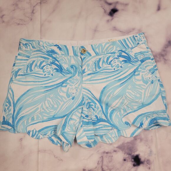 Lilly Pulitzer Buttercup Scalloped Shorts 12 - Picture 1 of 6